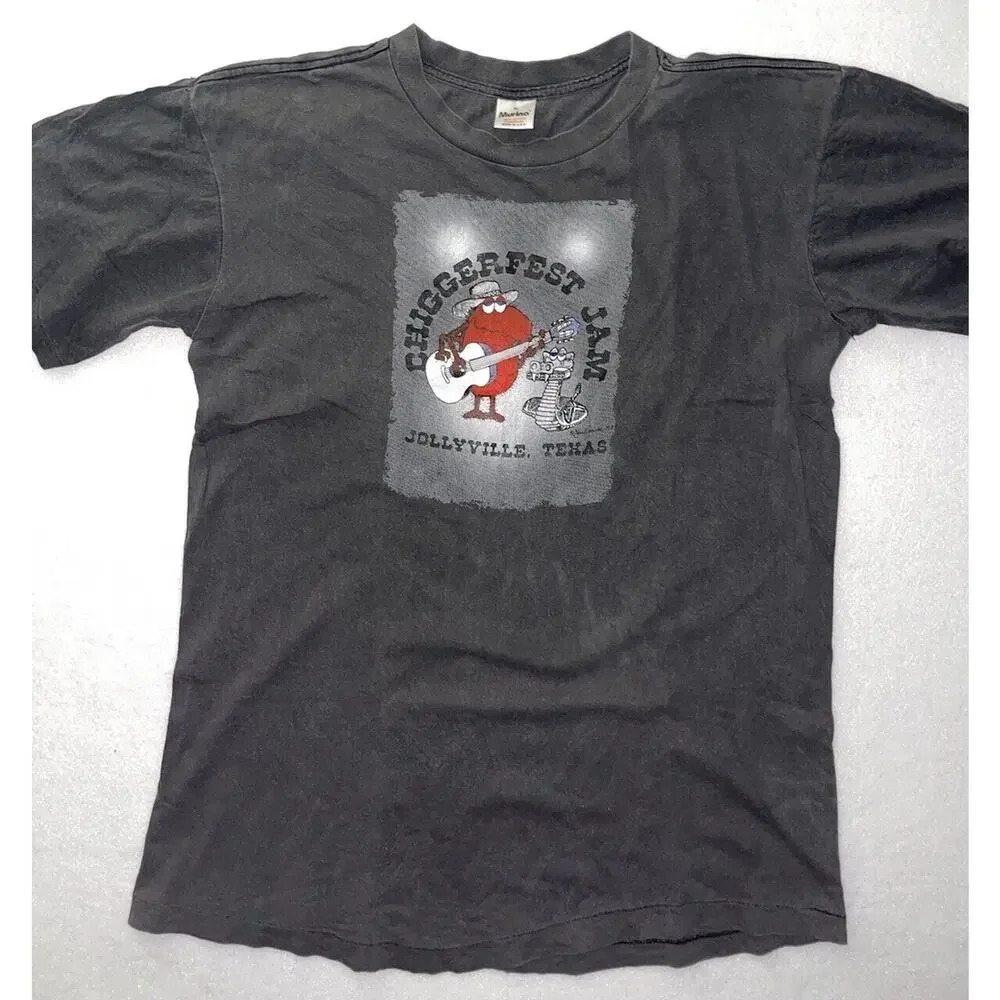 Vintage‎ Faded Worn Single Stitch Graphic T-Shirt Size XL Chiggerfest RARE